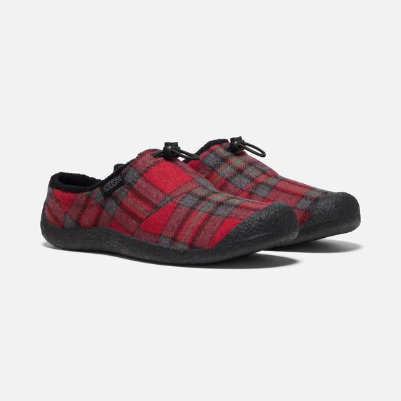 NEW KEEN women's howser iii slide in red plaid/steel grey - Picture 2 of 2
